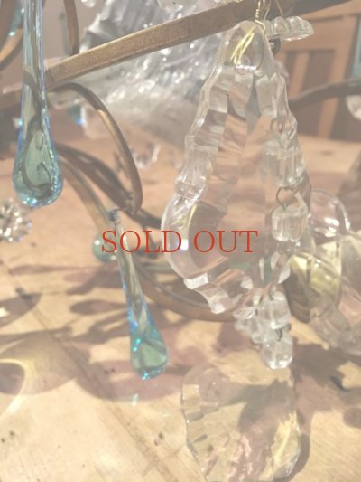 画像11: ブルーのティアーズドロップがかわいいシャンデリア