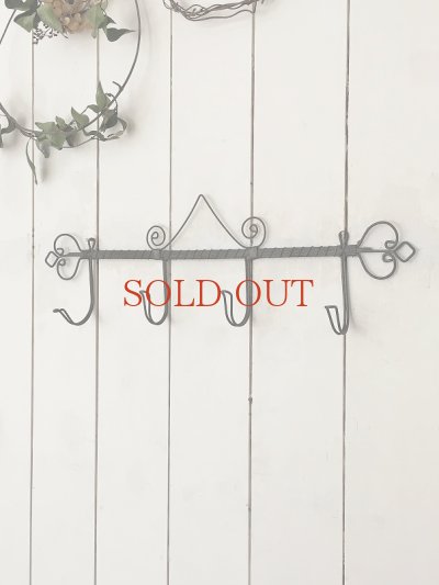 画像5: フランス 形がかわいいアイアンキッチンクロス掛け