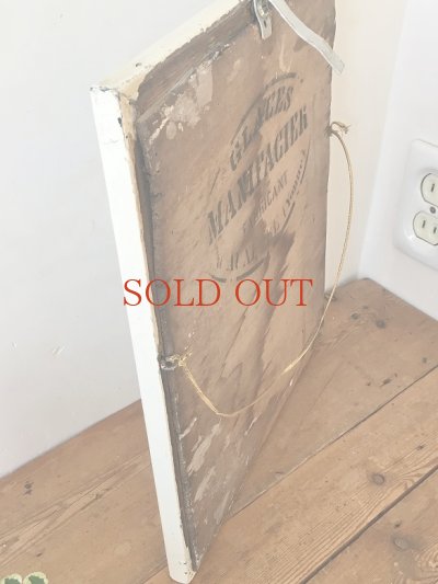 画像10: フランス ホワイト木製ミラー