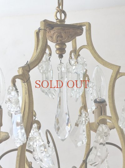 画像6: フランス 小振りでかわいい ４灯シャンデリア