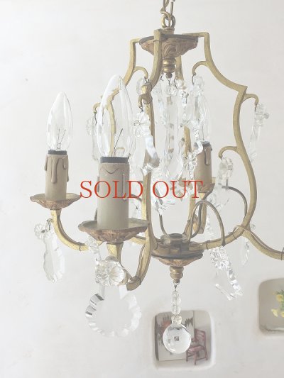 画像9: フランス 小振りでかわいい ４灯シャンデリア