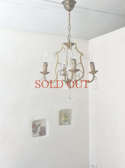 画像4: フランス 小振りでかわいい ４灯シャンデリア
