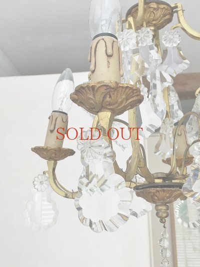 画像10: フランス 小振りでかわいい ４灯シャンデリア