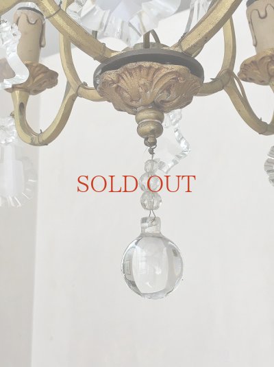 画像8: フランス 小振りでかわいい ４灯シャンデリア