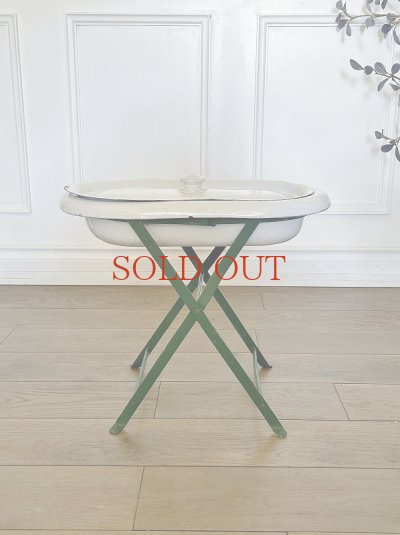 画像10: フランス ホーロー製蓋付ベビーバス