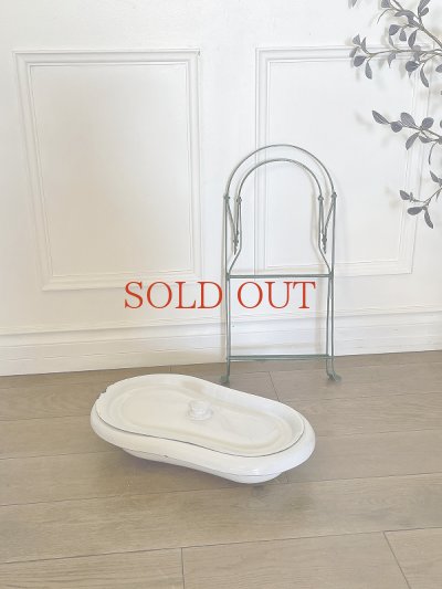 画像16: フランス ホーロー製蓋付ベビーバス