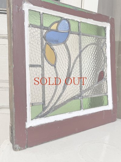 画像13: イギリス お花模様が素敵な ステンド