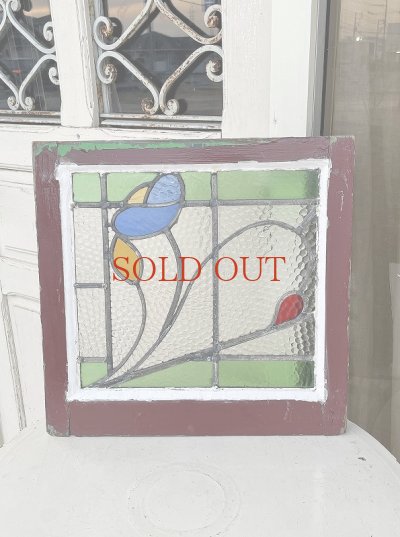 画像8: イギリス お花模様が素敵な ステンド