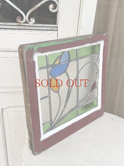 画像11: イギリス お花模様が素敵な ステンド