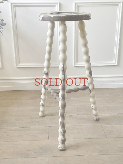 画像9: フランス シャビーな木製ハイスツール