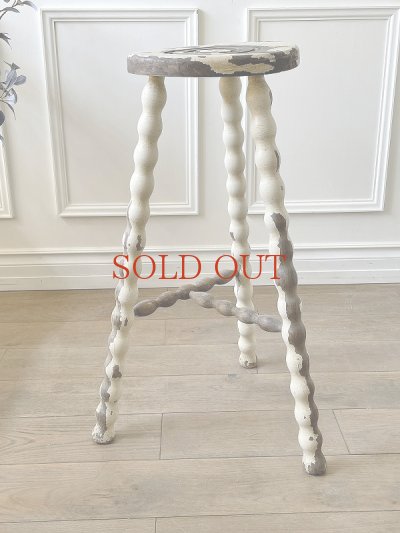 画像8: フランス シャビーな木製ハイスツール