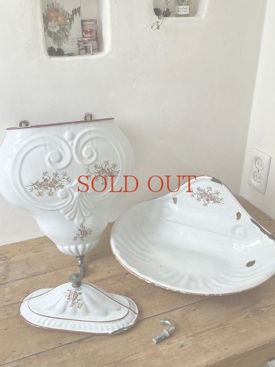 画像14: フランス ホーロー製ウォータータンク＆ベイスン