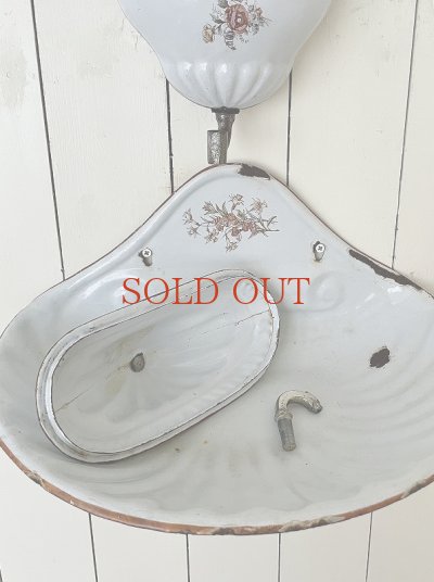 画像13: フランス ホーロー製ウォータータンク＆ベイスン