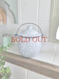 フランス ホーロー製蓋付ポット  30%OFF 