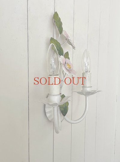画像11: フランス ピンクのお花がかわいい アイアンウィールライト
