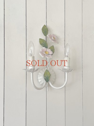 画像3: フランス ピンクのお花がかわいい アイアンウィールライト