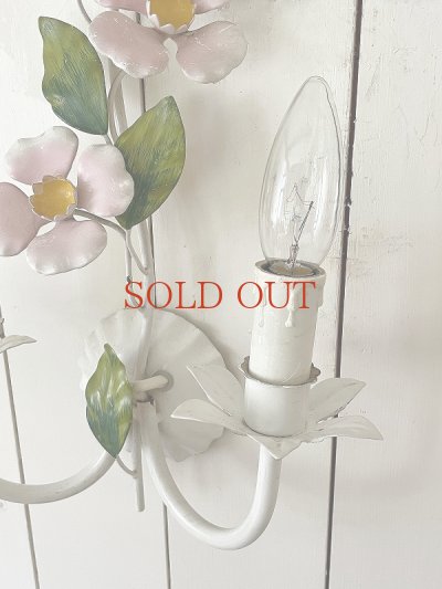 画像8: フランス ピンクのお花がかわいい アイアンウィールライト