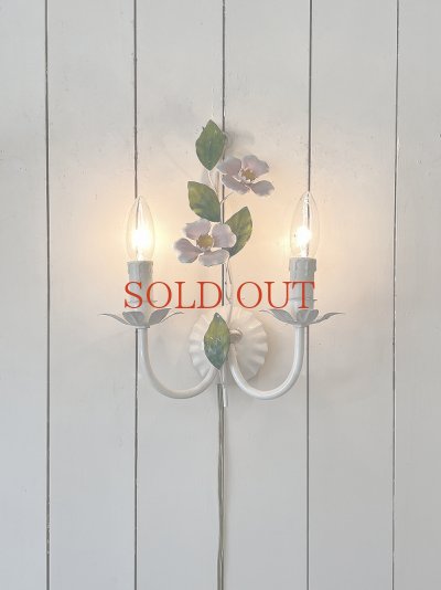 画像5: フランス ピンクのお花がかわいい アイアンウィールライト