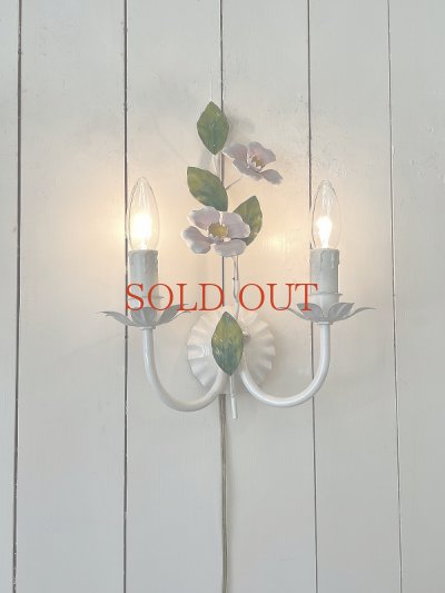 画像4: フランス ピンクのお花がかわいい アイアンウィールライト