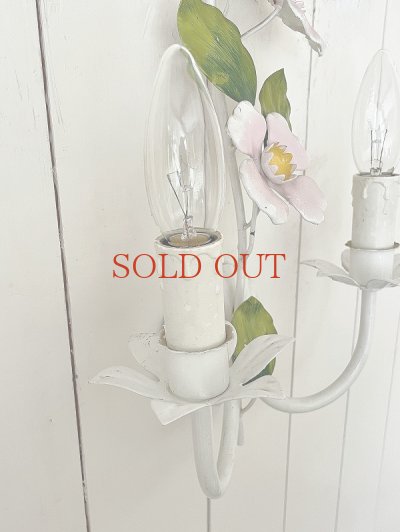 画像12: フランス ピンクのお花がかわいい アイアンウィールライト