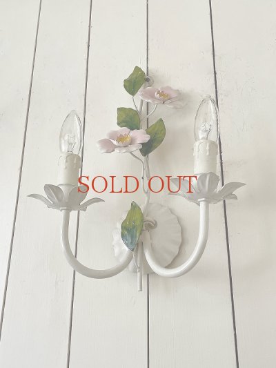 画像10: フランス ピンクのお花がかわいい アイアンウィールライト