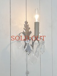 フランス ガラスドロップがかわいい 小さめウォールライト  30%OFF 