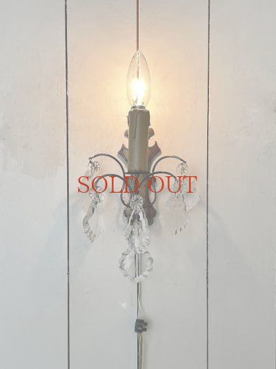 画像2: フランス ガラスドロップがかわいい 小さめウォールライト  30%OFF 