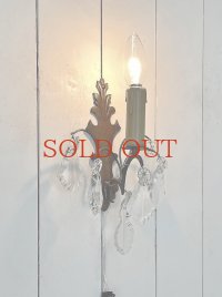 フランス ガラスドロップがかわいい 小さめウォールライト  30%OFF 