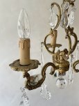 画像14: フランス 真鍮のデザインが素敵な ガラスドロップシャンデリア