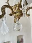 画像10: フランス 真鍮のデザインが素敵な ガラスドロップシャンデリア