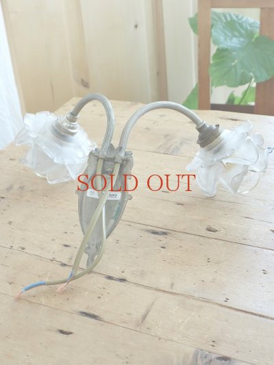 画像11: フランス グレーガラスの 薔薇ウォールライト