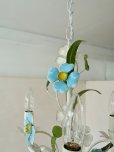 画像5: フランス ブルーののお花がかわいい アイアンシャンデリア