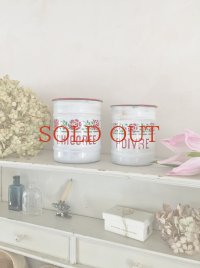 フランス ホーロー製ローズキャニスター 2個セットC