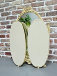 画像12: イギリス 装飾が素敵な オーバル三面鏡