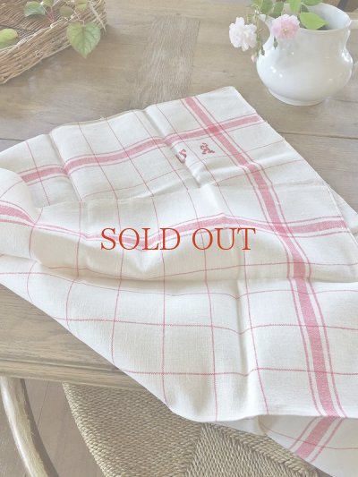 画像9: フランス イニシャルがかわいい リネン製キッチンクロス