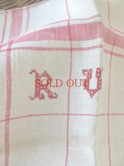 画像3: フランス イニシャルがかわいい リネン製キッチンクロス