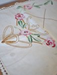 画像3: フランス お花の刺繍が素朴で かわいいテーブルクロス
