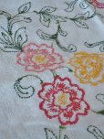画像9: フランス お花の刺繍が素朴で かわいいテーブルクロス