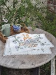 画像13: フランス 花かごの刺繍が素朴で かわいいテーブルクロス