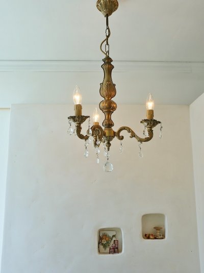 画像2: フランス 上品なデザインの 3灯シャンデリア
