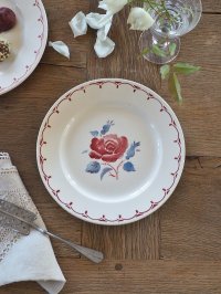 フランス バドンヴィレー製 薔薇の模様の デザートプレート