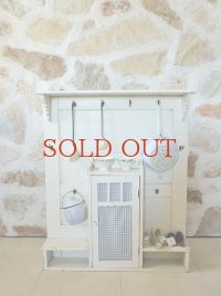 キャビネット付き ホワイト キッチンシェルフ  40%OFF 