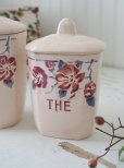 画像4: フランス ディゴワン製 お花がかわいい陶器製 キャニスター2個セット
