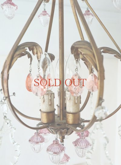画像10: フランス レアなパーツがかわいい シャンデリア