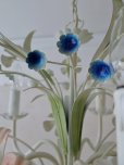 画像12: フランス やさしいお花がかわいい 5灯アイアンシャンデリア