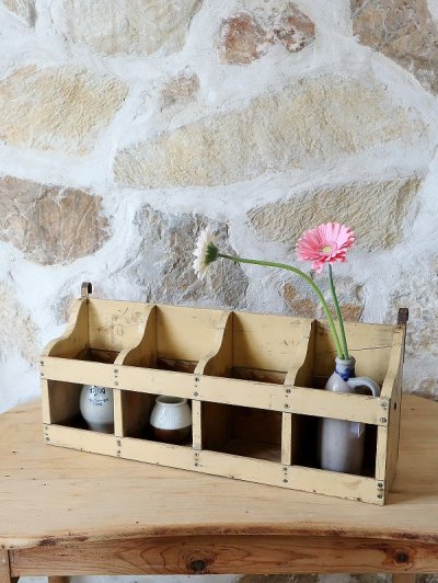 画像2: フランス 素朴なボックス型 木製シェルフ
