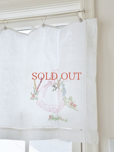 画像2: フランス 刺繍がかわいい カーテン