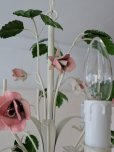 画像10: フランス 小さな薔薇の花がやさしい アイアンシャンデリア