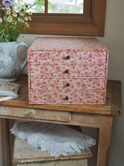 画像3: フランス 小花がかわいい４段 ソーイングドローワー   20%OFF 