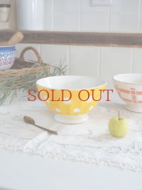 フランス ディゴワン＆サルグミンヌ製 水玉のカフェオレボウル